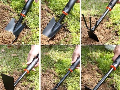 批发园艺盆景大工具三件套 宽铲子两用耙子园林植物用品厂家直销图2
