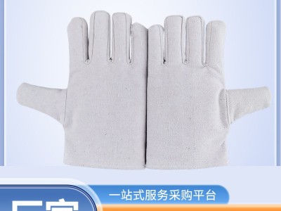厂家批发白甲24线双层加厚帆布手套劳动结实耐用手部防护劳保手套图4