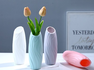 塑料花瓶居家客厅彩色瓶子花器 工艺摆件花瓶耐摔餐桌塑料装饰瓶图4
