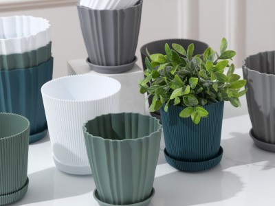 绿植塑料花盆阳台菜园绿植盆容器带底座家居简约多肉盆景植物收纳图2