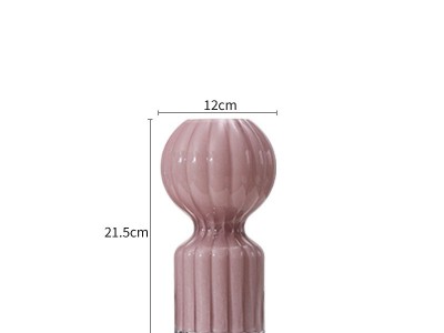 Best west 浅桃瓷粉不规则玻璃花瓶摆件 简约ins家居玄关客厅花器图5