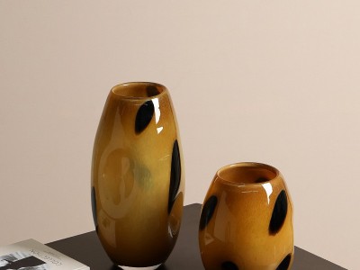 Best west 中古高级感波点玻璃插花花瓶家居软装饰品水培花器批发图3