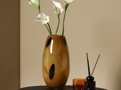 Best west 中古高级感波点玻璃插花花瓶家居软装饰品水培花器批发图4