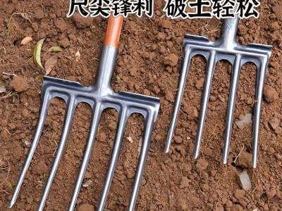 农用翻地钢叉四齿五股叉加厚锰钢一体翻土铁叉垃圾粪叉松土种菜神图4
