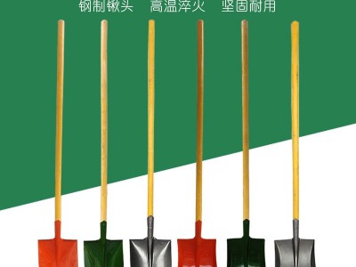 现货批发锰钢尖平圆方头铁锹铁锨家用农用钢锹钢锨建筑植树钢铁铲图2