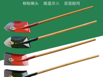 现货批发锰钢尖平圆方头铁锹铁锨家用农用钢锹钢锨建筑植树钢铁铲图3