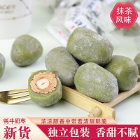 厂家500g奶芙枣枣夹巴达木夹心奶油夹心枣加果仁网红奶枣代加工