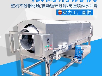 全自动中药材滚筒清洗机洗袋机滚筒洗鱼机大姜山药红枣清洗 设备图2