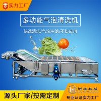 果蔬气泡清洗机 水果蔬菜清洗设备 全自动大型商用连续叶类洗菜机