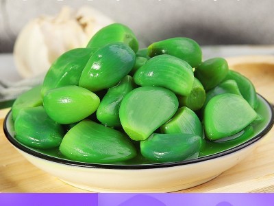 腊八蒜正宗山东翡翠蒜新鲜自制醋泡腌制大蒜下饭菜商用绿蒜图3