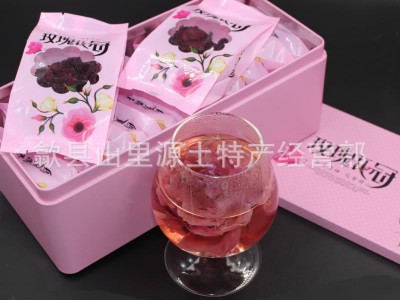 云南墨红玫瑰花茶10朵礼盒装大朵玫瑰花茶重瓣玫瑰花花草茶批发图4
