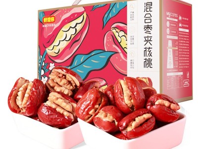 礼盒款好想你枣夹核桃770g混合装红枣夹心枣灰枣夹核桃年货送礼品图5