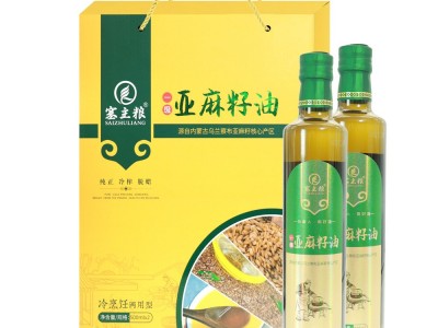 塞主粮冷榨一级亚麻籽油500ml/瓶*2瓶（礼盒装）图1