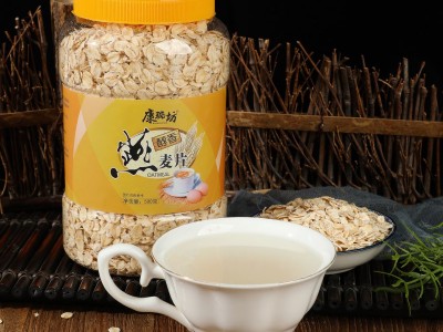燕麦片1斤1罐即食无糖精麦片早餐冲饮未脱脂纯麦片健身代餐速食品图2