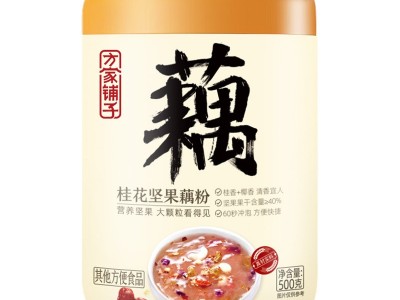 方家铺子桂花坚果藕粉五谷羹果干颗粒羹代餐藕粉500g罐装可代发图2