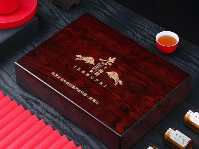 武夷岩茶乌龙茶 茶叶批发牛栏坑肉桂 实木茶叶礼盒装30罐装茶送礼图5