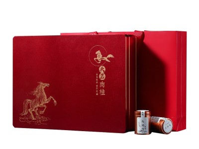 福建武夷岩茶乌龙茶马头岩肉桂大红袍实木茶叶礼盒装30罐装茶批发图5