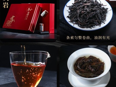 福建武夷岩茶乌龙茶马头岩肉桂大红袍实木茶叶礼盒装30罐装茶批发图3