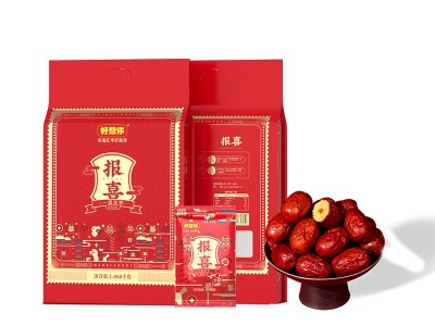 【好想你_报喜1088g一级灰枣】婚庆喜礼喜枣喜糖结婚枣散装休闲图2