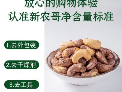 新农哥紫衣腰果大颗粒原味盐焗腰果仁带皮腰果一件代发罐装坚果图1
