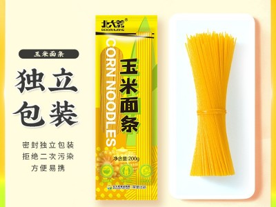 北大荒早餐玉米面200g速食面条低脂肪粗粮挂面东北黄面条图4