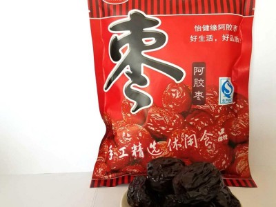 厂家直销 怡健缘阿胶枣果脯 阿胶贡枣 300g袋装无核红枣蜜饯批发图4