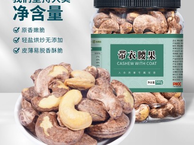 原味盐焗带衣腰果仁批发 大颗粒散装紫皮腰果 越南特产坚果零食仁图3