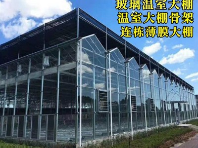 温室大棚骨架 全套生态园餐厅连栋薄膜大棚 热镀锌钢管玻璃温室图5