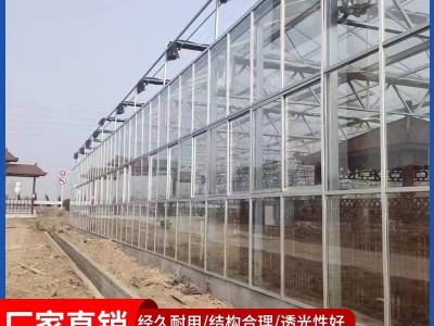 农业纹洛型玻璃温室大棚 阳光生态餐厅花卉养殖蔬菜种植温室大棚图2
