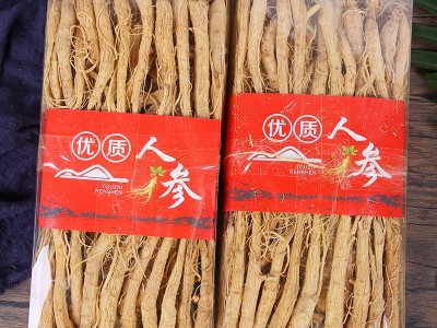 长白山人参小白参1盒1斤约300根生晒参纯干滋补泡酒批发量大价优图3