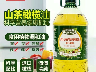 茶籽橄榄核桃食用植物调和油5升核桃油橄榄油山茶油厂家直供图1