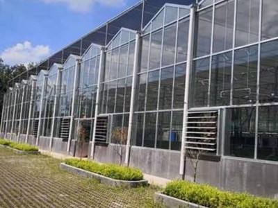 连栋玻璃温室大棚 温室骨架大棚配件 厂家供应钢架连体智能温室图2