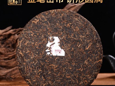 金芽宫廷普洱茶熟茶七子饼云南陈香熟普口粮茶叶特级早春茶饼批发图2