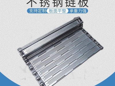 不锈钢冲孔链板果蔬清洗烘干流水线垃圾处理输送线挡板链板传动带图3