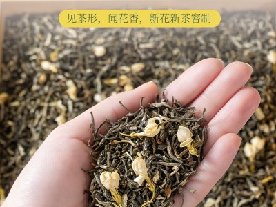 2023新茶广西横县茉莉花茶浓香型茉莉小白芽茉莉毛尖厂家批发图2
