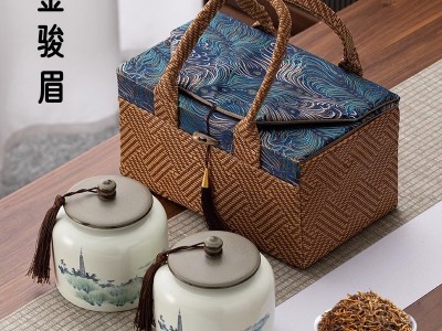 陶瓷罐特级金骏眉红茶正山小种茶叶礼盒装中秋年货送礼品长辈批发图2