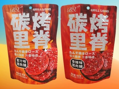 博翔碳烤里脊65g袋装蜜汁味香辣味追剧解馋肉类零食肉脯肉干肉片图2