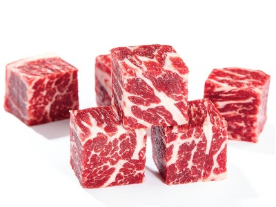 澳洲进口M6-7牛肉烧烤料批发原切商用和牛边角料冷冻雪花牛肉粒图5