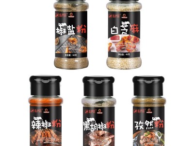 调味品椒盐粉孜然辣椒烧烤料蒜香五香白芝麻黑胡椒花椒厂家批发图5