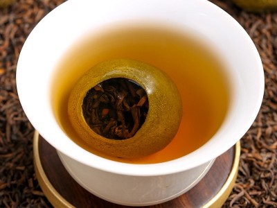 新会小青柑批发 陈皮宫廷普洱茶熟茶小青桔茶叶茶散装罐装500克图2