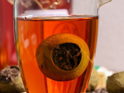 新会小青柑批发 陈皮宫廷普洱茶熟茶小青桔茶叶茶散装罐装500克图3
