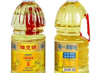 【一件代发】陈克明食用油压榨一级菜籽油1.8升包装家用工厂直发图5