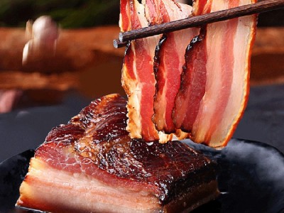 湖北恩施土家烟熏抽骨厚五花腊肉 柴火熏制腊肉图4