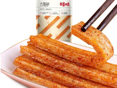 百草味大面筋辣条100g箱规100包装怀旧麻辣零食小吃休闲食品图3
