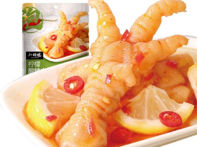 小胡鸭工厂批发90g小包装冷泡酸辣柠檬去骨凤爪休闲零食无 骨鸡爪图2