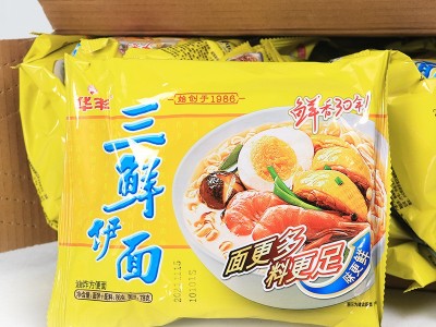 华丰 三鲜伊面整箱24袋批发方便面排骨味鸡肉味原味夜宵充饥泡面图3