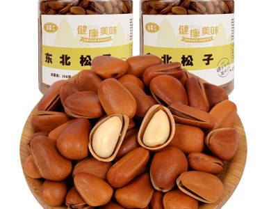 东北松子原味手剥开口松子毛重250g罐装坚果零食散装干果批发图3