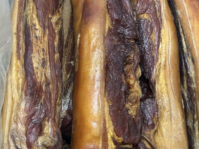湖南农家柏树柴火烟熏五花肉腊肉湘西特产老腊肉腌制腊味风干咸肉图2