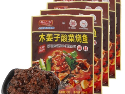 湖北岭上人家木姜子酸菜烧鱼调味料鱼火锅底料180g*50袋*1件批发图3