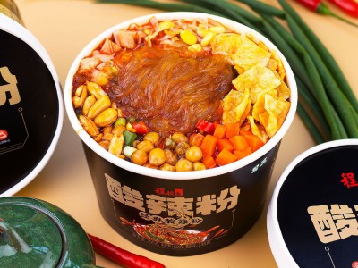 程校长经典升级款红薯酸辣粉195克大桶装9包料速食冲泡即食代餐粉图3
